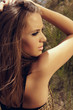 beautiful woman with cat eye fashion make-up