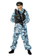 The soldier holding a rifle. Highly detailed image.