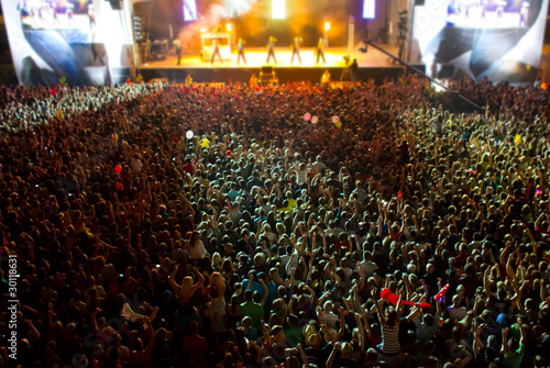 Photo: stage with giant crowd stage with giant crowd