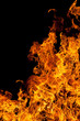 fire isolated over black background