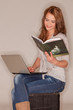 reading and smiling