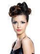 Bright make-up and hairstyle for woman