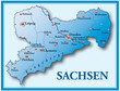 Sachsen Übersichtskarte blau mit Rahmen