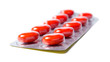 red  pills isolated on white