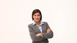 Video: Brunette businesswoman folding one's arms Brunette businesswoman folding one's arms