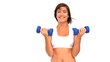 Video: Brunette woman in sportswear with dumbbells Brunette woman in sportswear with dumbbells