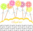 Greeting card with colorful lollipops Greeting card with colorful lollipops