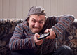 Man with joystick playing video games