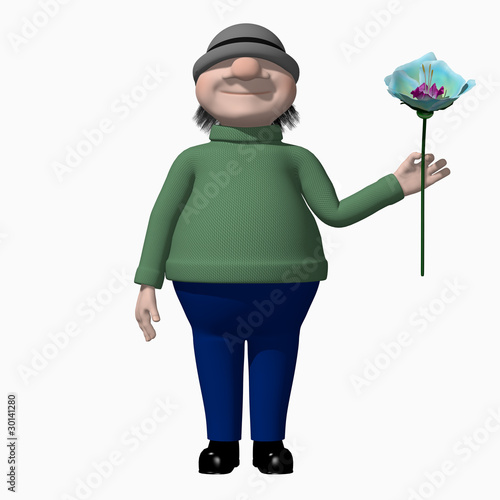 Illustration: Character with flower Character with flower
