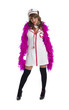 Sexy nurse with feather boa