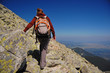 woman tourist on mountain