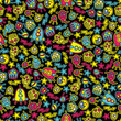 Space and aliens seamless pattern.