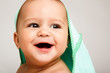 Toothless baby laughing