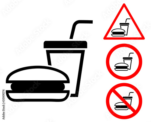 Fast Food  Health on Fast Food Pictogram Warning And Prohibition Signs Zip    Teracreonte