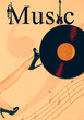 Clubsound party - retro music poster with old vinyl records Clubsound party - retro music poster with old vinyl records