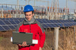 Engineer at Work In a Solar Power Station Engineer at Work In a Solar Power Station