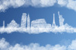 Travel the world clouds concept