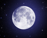 Full Moon in High Resolution with stars in the background - Fine Art prints
