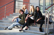 Teens on the steps Teens on the steps