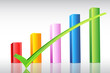business graph with right tick