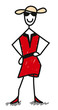 Starlette en tailleur rouge