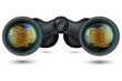 Vector: binoculars with dollar coins binoculars with dollar coins