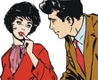 ilustracion con una pareja de enamorados ilustracion con una pareja de enamorados