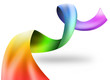 Rainbow Swirl Ribbon on White Rainbow Swirl Ribbon on White