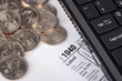 Laptop with a form 1040 Laptop with a form 1040