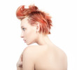 Profile view of a red haired woman Profile view of a red haired woman