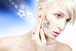 beauty portrait of a young woman with stars beauty portrait of a young woman with stars