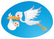 Vector: Baby Delivery Stork Baby Delivery Stork