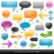 speech bubbles and glossy web buttons