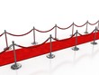 red carpet 3d illustration isolated over white background