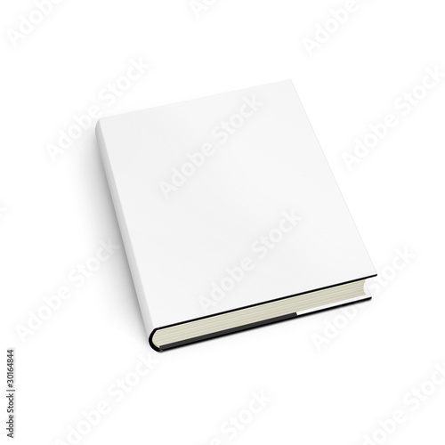 blank white background image. Blank book with white cover on