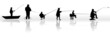 Set of Fisherman vector silhouettes
