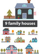 8 family houses