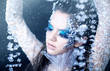 Photo: Beautiful brunette in a dress of Snow Queen Beautiful brunette in a dress of Snow Queen