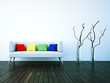 3d Rendering Sofa weiss