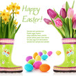 Spring flowers and Easter eggs