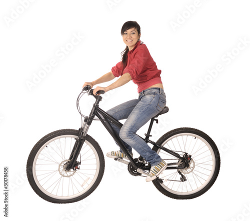 Foto: woman bicyclist woman bicyclist