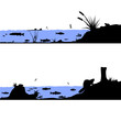 River life vector silhouette illustration River life vector silhouette illustration