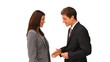 Agent giving keys to a businessman