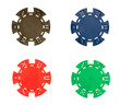 Pokers chips on white background