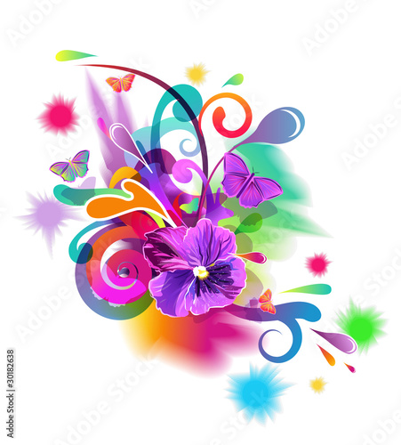 Vector: Bright composition with flowers Bright composition with flowers