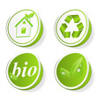 Set of green ecology tags