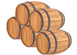 Wooden barrels.