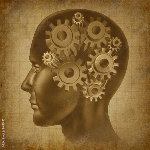 Illustration: intelligence brain function mind ancient grunge old medical intelligence brain function mind ancient grunge old medical