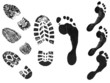 foot print and  shoe print