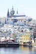 Romantic Snowy Prague gothic Castle, Czech Republic Romantic Snowy Prague gothic Castle, Czech Republic